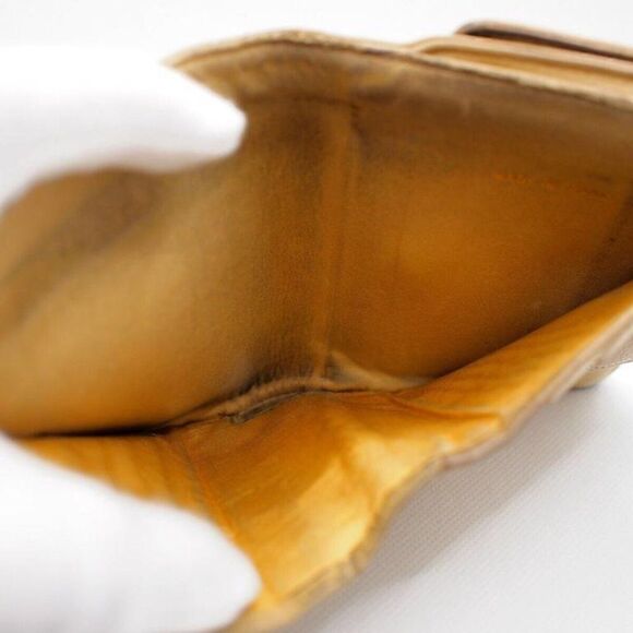 CHANEL CC LOGO CAVIAR SKIN BIFOLD WALLET BEIGE LEATHER COIN PURSE - Picture 11 of 12